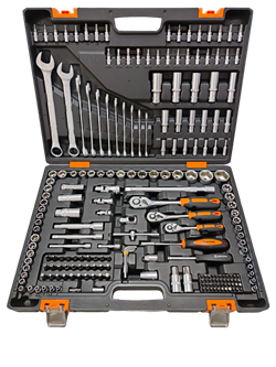 Набор инструментов, 1/2", 1/4", CrV, в кейсе 216 предм Вихрь 21503 | Orenten.ru