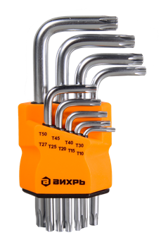Набор ключей имбусовых Вихрь Torx , 9 шт, T10-T50 21176 | Orenten.ru