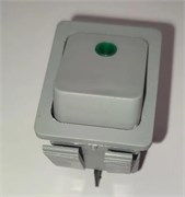 Выключатель клавишный С6053PLNAB (20А), зеленая линза, серый корпус (черный корпус) НС-0076193 / 21030208102 / Код: 3944 | Orenten.ru